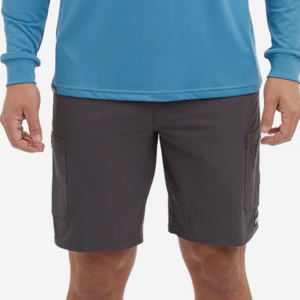 Pelagic Dark Gray Mako Hybrid Fishing Chino Utility Shorts 34